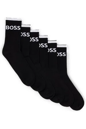 HUGO BOSS Sechser-Pack kurze Socken aus geripptem Baumwoll-Mix