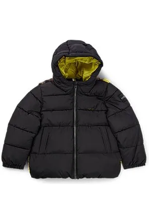 HUGO BOSS Kids-Kapuzenjacke mit Sherpa-Material mit Camouflage-Muster auf der Rückseite