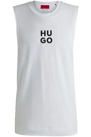 HUGO BOSS Tanktop aus Baumwoll-Jersey mit Stack-Logo-Stickerei