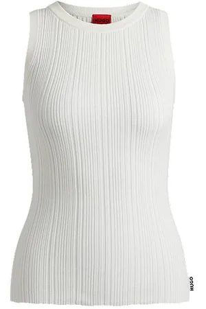 HUGO BOSS Ärmelloses Slim-Fit Top mit unregelmäßiger Rippstruktur