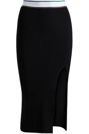 HUGO BOSS Slim-Fit Strickrock mit Logo-Bund