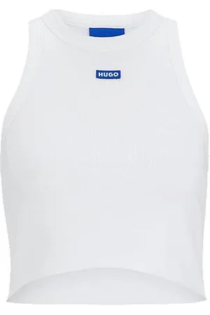 HUGO BOSS Tanktop aus Stretch-Baumwolle mit Logo-Aufnäher