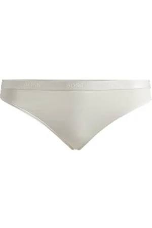HUGO BOSS String aus Stretch-Jersey mit Logo am niedrigen Bund