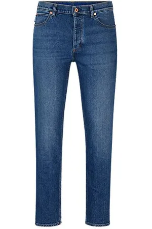HUGO BOSS Tapered-Fit Jeans aus mittelblauem Stretch-Denim