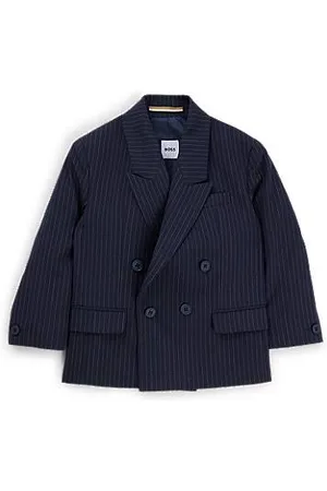 HUGO BOSS Gestreiftes Kids-Sakko aus strukturiertem Stretch-Gewebe