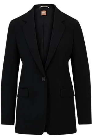 HUGO BOSS Regular-Fit Blazer aus knitterfreiem Krepp