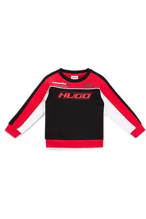 HUGO BOSS Kids-Sweatshirt aus Baumwoll-Mix mit Rennsport-Details