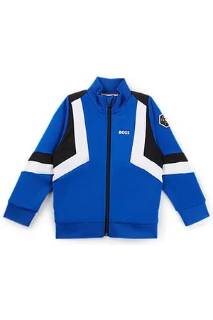 HUGO BOSS Kids-Jacke mit Reißverschluss, Streifen und Logo-Details