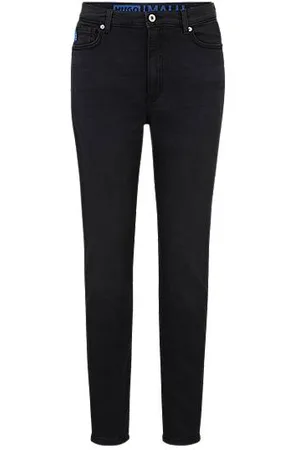 HUGO BOSS Skinny-Fit Jeans aus schwarzem Stretch-Denim