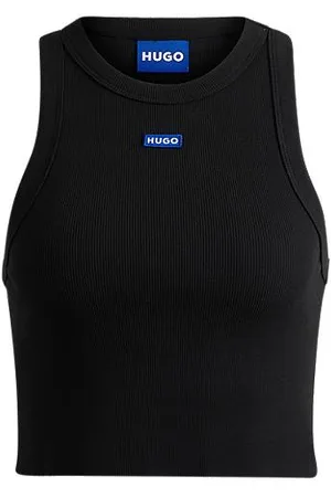 HUGO BOSS Tanktop aus Stretch-Baumwolle mit Logo-Aufnäher