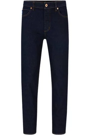 HUGO BOSS Dunkelblaue Tapered-Fit Jeans aus Stretch-Denim