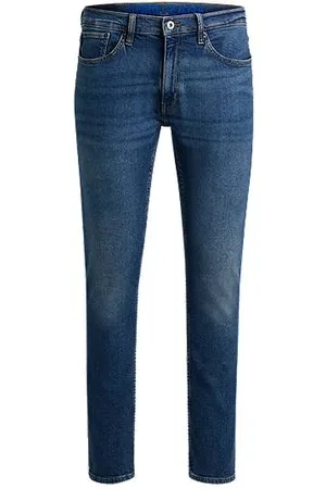 HUGO BOSS Extra Slim-Fit Jeans aus marineblauem Stretch-Denim mit Stone-washed-Finish