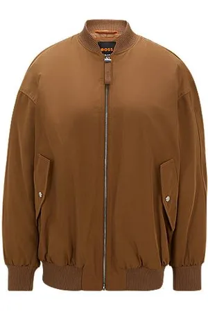 HUGO BOSS Wasserabweisende Jacke mit Logo-Zipper am Reißverschluss
