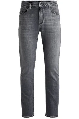 HUGO BOSS Delaware Slim-Fit Jeans aus besonders softem grauem Denim