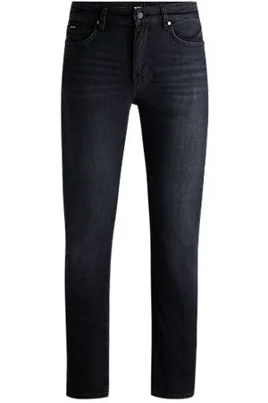 HUGO BOSS Delaware Schwarze Slim-Fit Jeans aus besonders softem italienischem Denim