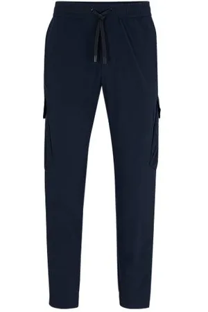 HUGO BOSS Tapered-Fit Hose aus bügelleichter Stretch-Popeline