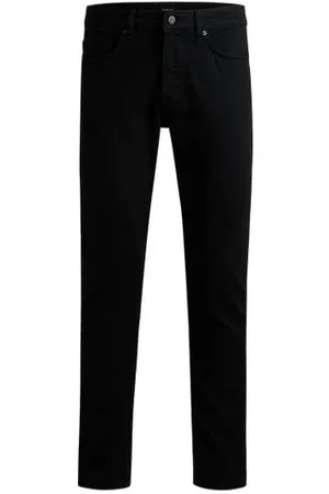 HUGO BOSS Delaware Schwarze Slim-Fit Jeans aus bequemem Stretch-Denim