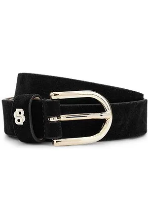 HUGO BOSS Gürtel aus Veloursleder mit Double-B-Monogramm