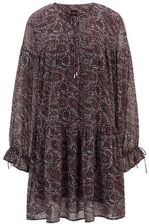 HUGO BOSS Kleid mit Paisley-Print und Detail zum Binden