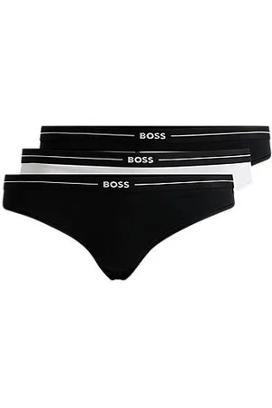 HUGO BOSS Dreier-Pack Strings aus Stretch-Baumwolle mit Logo-Bund
