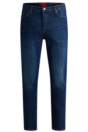 HUGO BOSS Tapered-Fit Jeans aus dunkelblauem Stretch-Denim