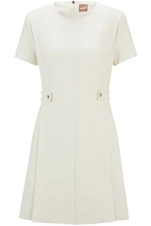 HUGO BOSS Regular-Fit Kleid aus Stretch-Gewebe mit Metallknöpfen