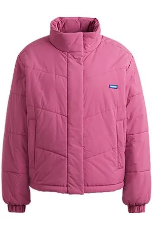 HUGO BOSS Wasserabweisende, wattierte Jacke mit blauem Logo-Label