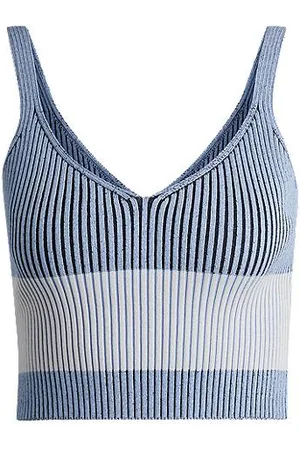 HUGO BOSS Tanktop aus Rippstrick mit V-Ausschnitt