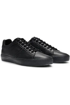 HUGO BOSS Sneakers aus Kunstleder mit unifarbener und genarbter Struktur