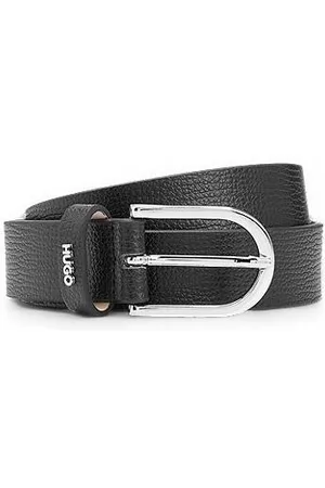 HUGO BOSS Gürtel aus genarbtem italienischem Leder mit Logo-Schlaufe