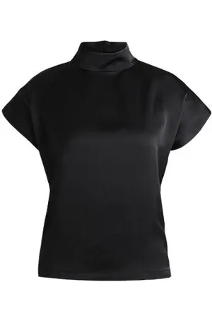 HUGO BOSS Top aus fließendem Satin mit Stehkragen