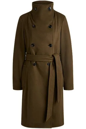 HUGO BOSS Zweireihiger Mantel aus Woll-Mix