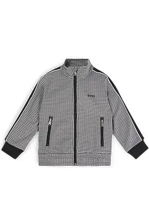 HUGO BOSS Kids-Jacke mit Reißverschluss, Hahnentritt-Muster und Logo