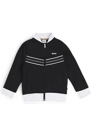 HUGO BOSS Kids-Jacke aus Baumwoll-Mix mit Reißverschluss und Fischgrät-Bündchen