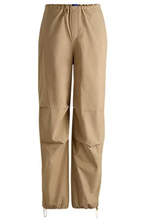 HUGO BOSS Baggy-Fit Fallschirmhose aus Baumwoll-Canvas