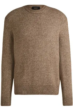 HUGO BOSS Relaxed-Fit Pullover aus Wolle mit Seiden- und Bisonhaar-Anteil