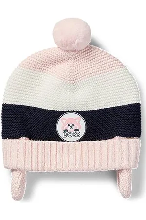 HUGO BOSS Baby-Mütze aus Baumwolle mit Aufnäher mit Rotem Panda