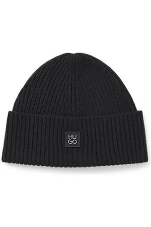 HUGO BOSS Mütze aus Schurwolle mit Stack-Logo
