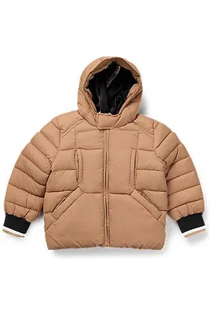 HUGO BOSS Kids-Steppjacke mit Logo-Aufnäher in Gummi-Optik