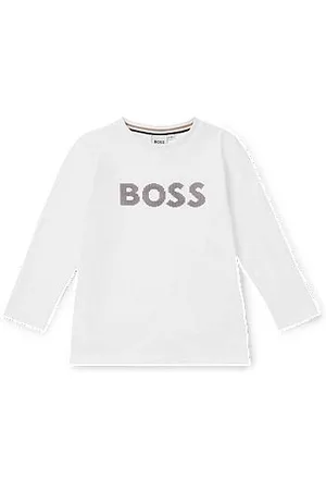 HUGO BOSS Kids-Longsleeve aus Baumwolle mit gepunktetem Silikon-Logo