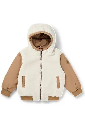HUGO BOSS Kids-Wendejacke mit Kapuze aus Twill und Sherpa-Fleece