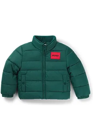 HUGO BOSS Wasserabweisende Kids-Steppjacke mit versteckter Kapuze