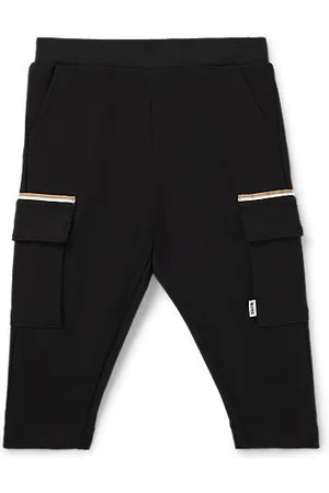 HUGO BOSS Kids-Cargo-Hose aus Stretch-Piqué mit Logo-Label