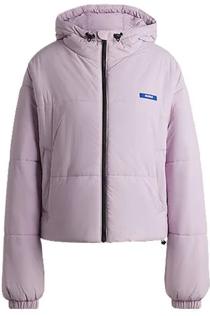 HUGO BOSS Wasserabweisende, wattierte Jacke mit blauem Logo-Label