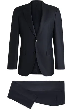 HUGO BOSS Regular-Fit Anzug aus gemusterter Schurwolle und Seide
