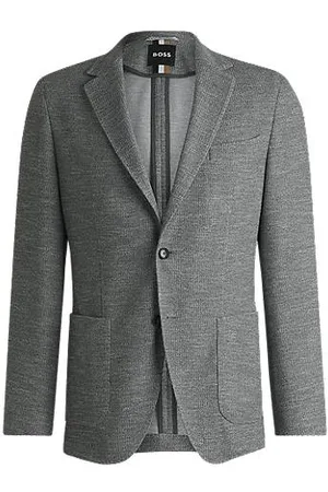 HUGO BOSS Fein gemustertes Regular-Fit Jackett aus Stretch-Gewebe