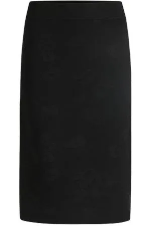 HUGO BOSS Schlauchrock aus gestricktem Jacquard