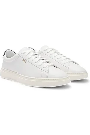 HUGO BOSS Sneakers aus poliertem Leder mit Schnürung und Logo-Details