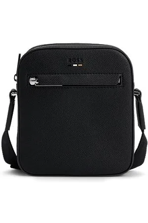 HUGO BOSS Reporter-Tasche aus genarbtem Kunstleder mit Logo-Detail