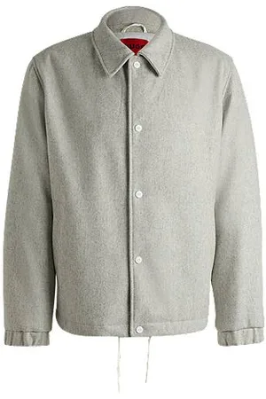 HUGO BOSS Wattierte Regular-Fit Trainingsjacke aus Woll-Mix
